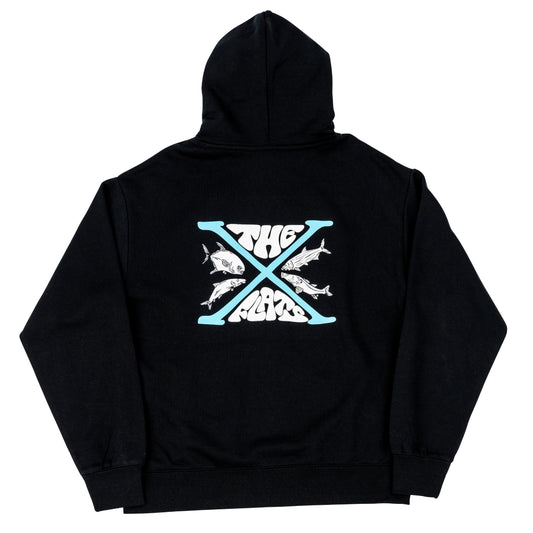 X Hoodie - Black w/White & Blue Ink