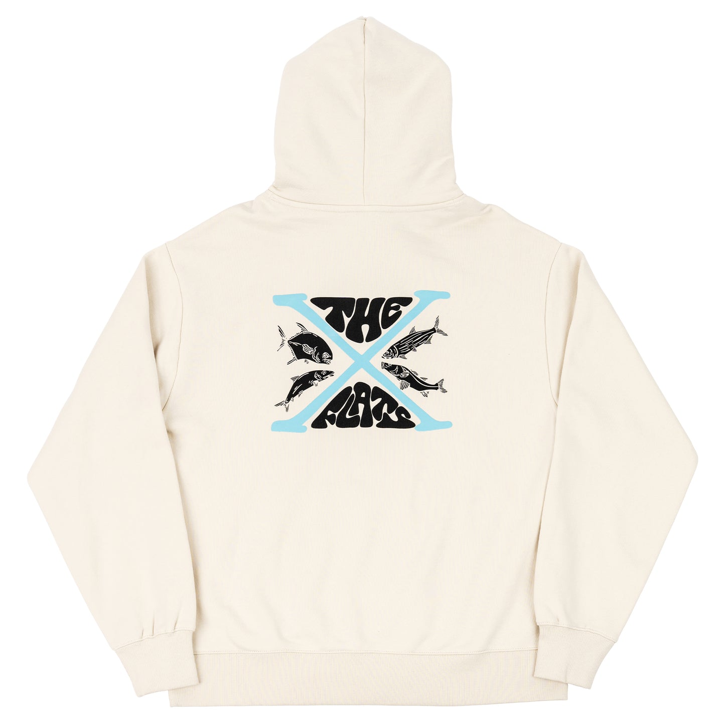 X Hoodie - Ecru w/White & Blue Ink